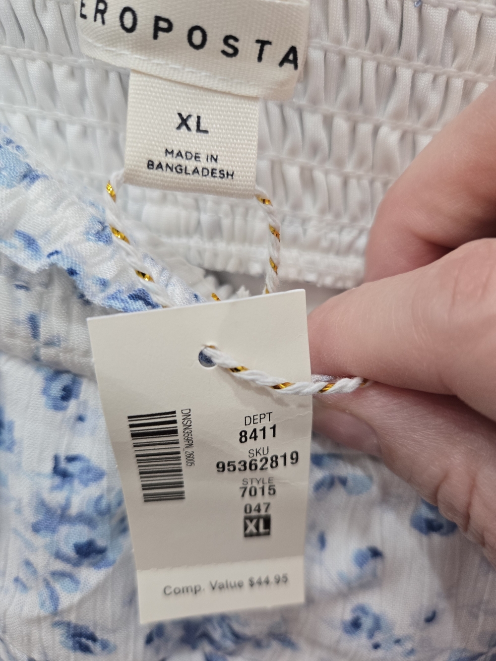 Aeropostale White Skort with Light Blue Floral Print XL - Picture 2 of 6